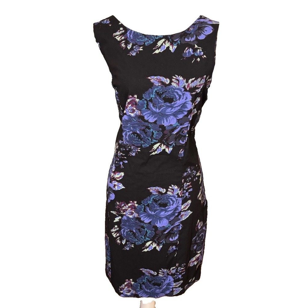 Free People Mayberry Mini Dress Size X-Large Blue Purple Floral Linen Summer - Picture 2 of 8